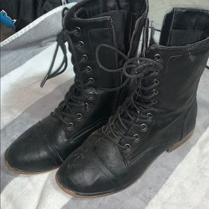 Black combat boots